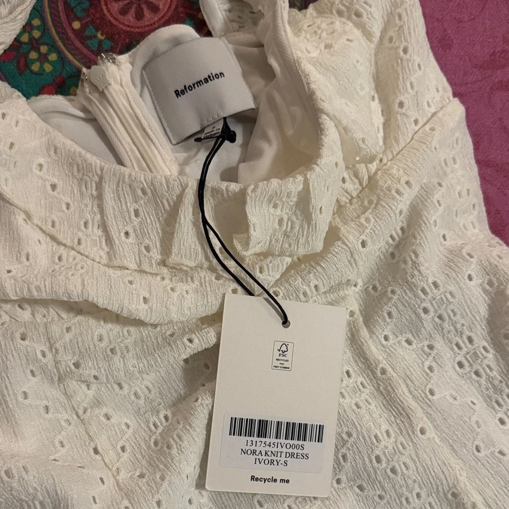 Reformation White Eyelet Mini Dress - Picture 8 of 9